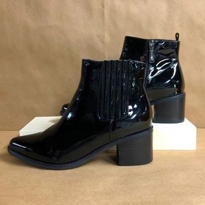 Blonde ELVINA Patent Waterproof Booties